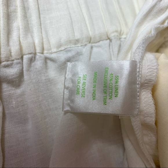 Lily Pulitzer Ivory Linen Cotton Blend Wide Leg - Picture 8 of 10